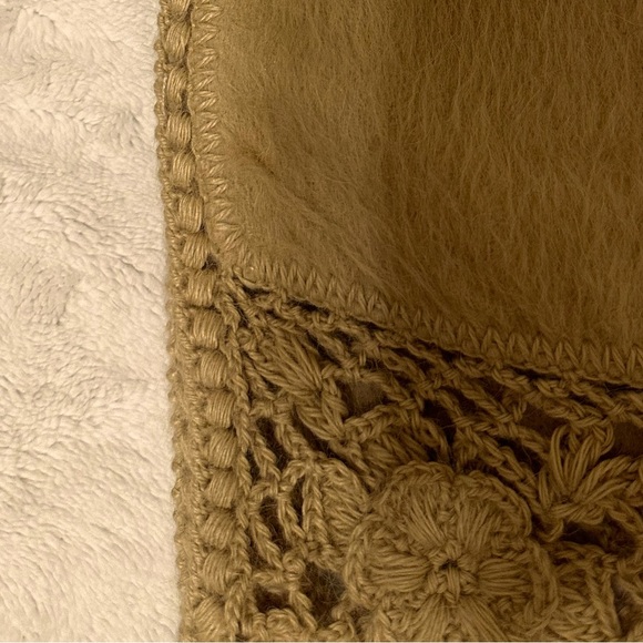 Alpaca Camargo scarf stole tan alpaca fur fringe womens oversized very long wide - Picture 5 of 10